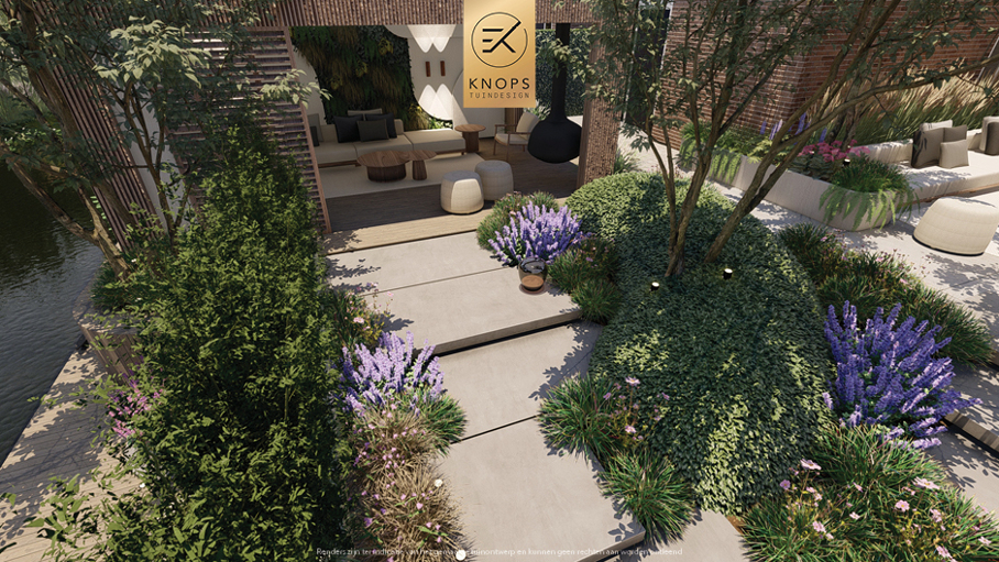Unieke architectuur, groene tuin, overkapping met lounge, buitenkeuken, oprit