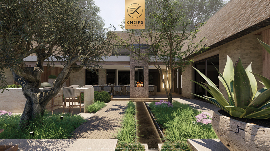 Unieke architectuur, tuin met zwembad, buitenkeuken, groene tuin, oprit