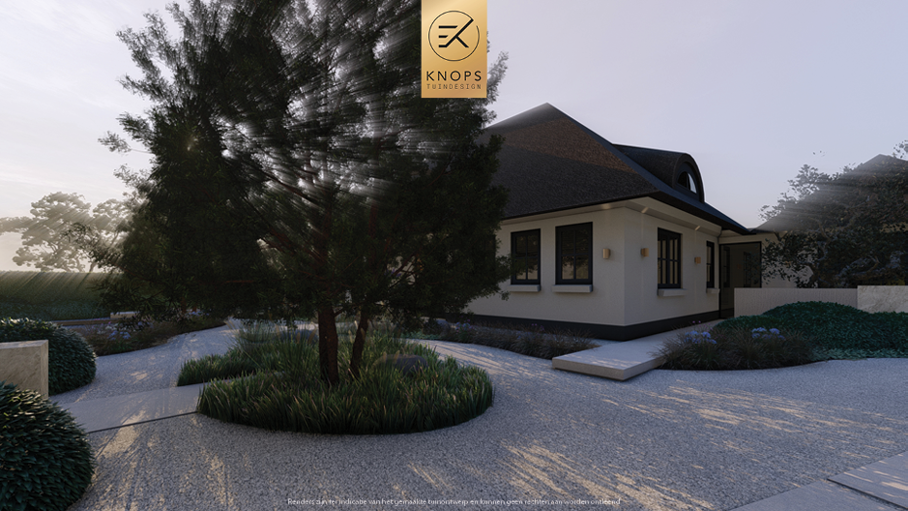 Unieke architectuur, ronde vormen, tuin met zwembad, zitkuil met vuur, oprit, groene tuin, bijgebouw met keuken, sauna, autolift