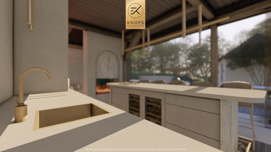Unieke architectuur, ronde vormen, tuin met zwembad, zitkuil met vuur, oprit, groene tuin, bijgebouw met keuken, sauna, autolift