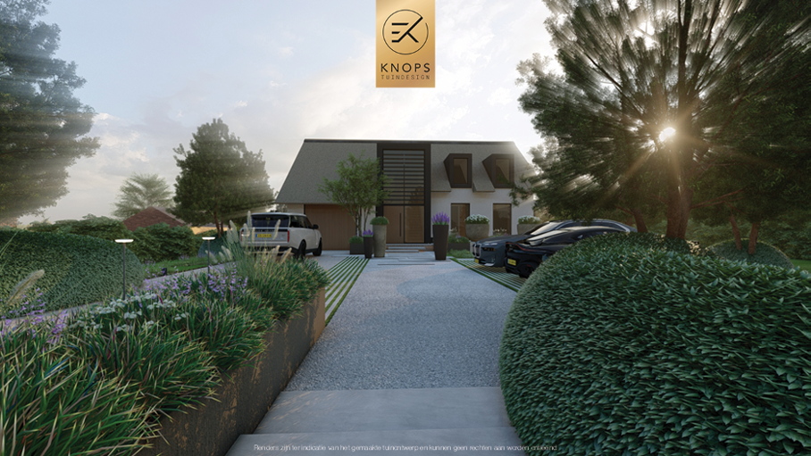 Unieke architectuur met hoogtes, tuin met hoogtes, tuin met zwembad, zitkuil met vuur, poolhouse met buitenkeuken, groene tuin, verlichting, jacuzzi